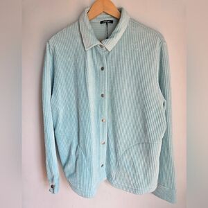 New OLSEN Light Aqua/ Mint Green Corduroy Jacket